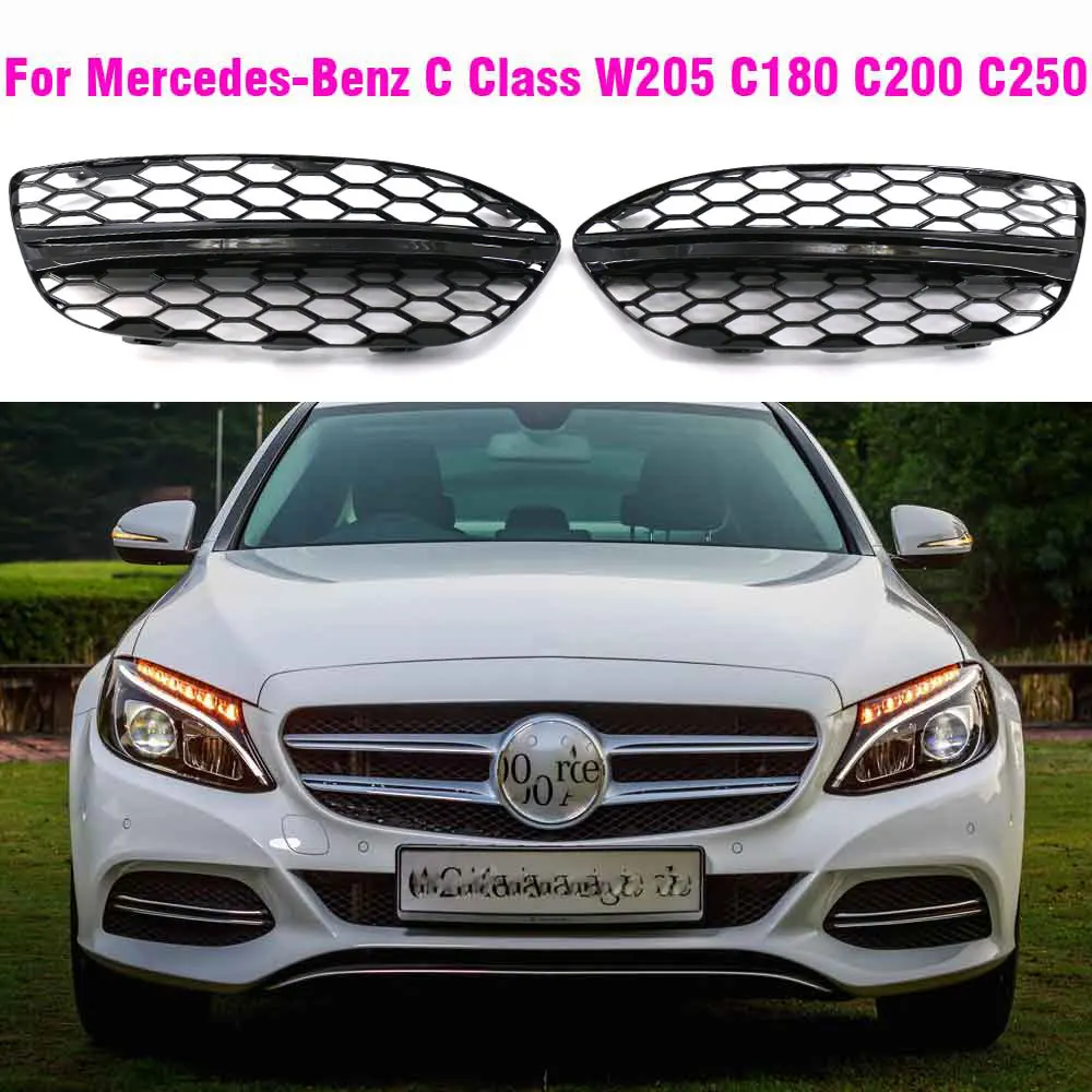 Front Bumper Grille Fog Light Cover Chrome Trims For Mercedes-Benz C- Class W205 C180 C200 C250 2015 2016 2017 2018 2019