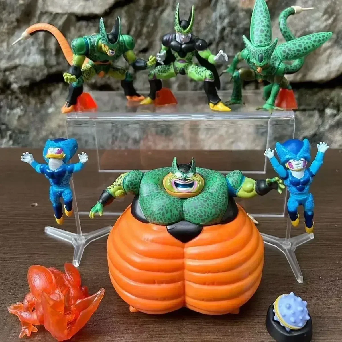 8pcs Dragon Ball Figure Cell Gk Anime Figures A Set All Forms Cell Hg8 Mini Figurine Toy Pvc Model Doll Collectible Decora Gift