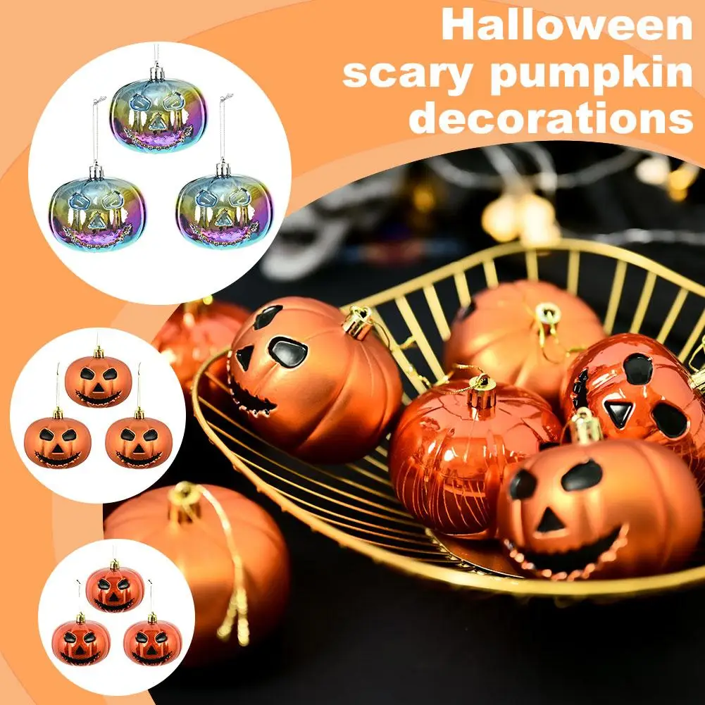 Halloween Decorations Scary Pumpkin Wall Decor Hanging Pumpkin Ornaments Spooky Mini Halloween Party Supplies Ornaments for Tree