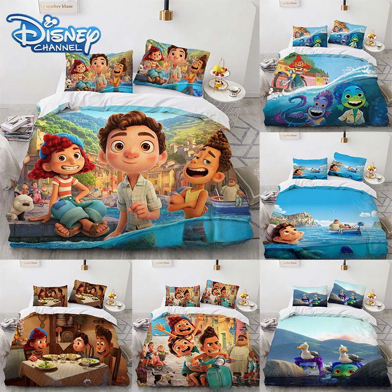 ديزني لوكا الكرتون الفراش مجموعة للأطفال ، غطاء لحاف ، أنيمي المخدة ، Kawaii المفرش ، نوم حاف ، تأثيري ديكور ، هدية