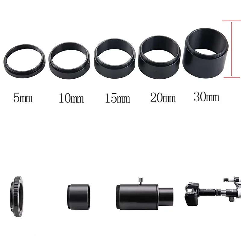 T2 Thread Extension Tube Spacer Ring M42x0.75 for Telescope Eyepiece Extend 3/5/7/10/12/15/20/30mm