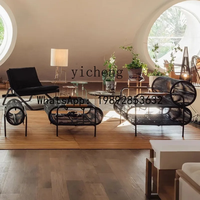 

X7 Outdoor Rattan Sofa Outdoor Courtyard Coffee Shop Single Rattan Chair