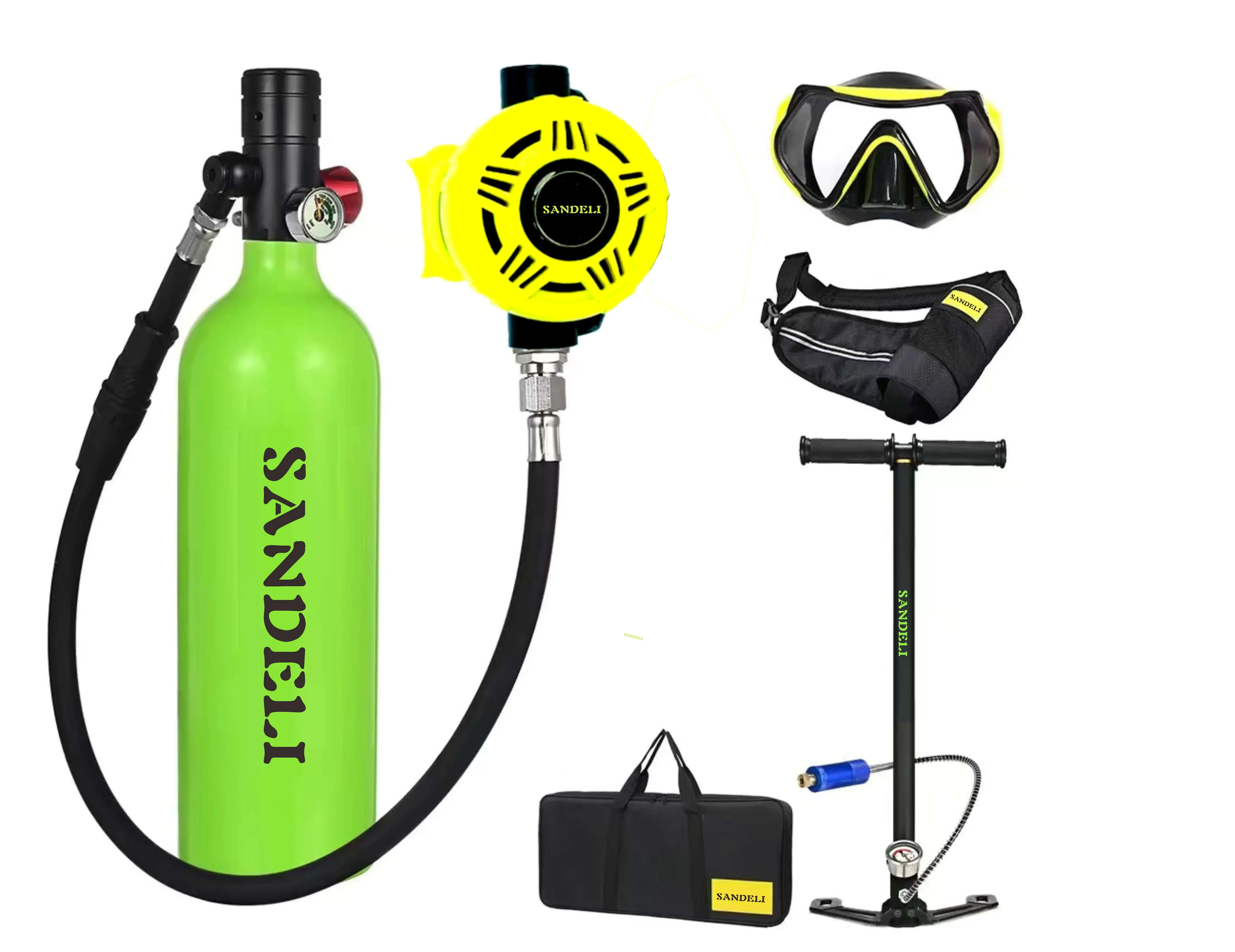 

Wholesale SANDELI Brand 1L Aluminium Breathing air Cylinders diving mini portable air tank scuba