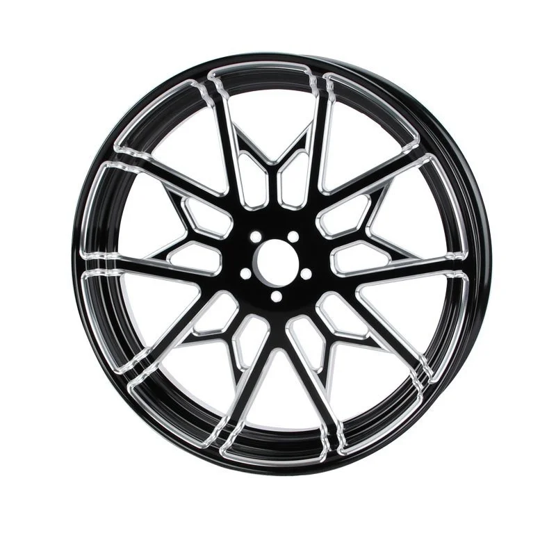 For Motorcycle Front Wheel Hub 21x3.5inch Large Modified Tire Anodized Glossy Black High Glossy White Rim Made Aluminium