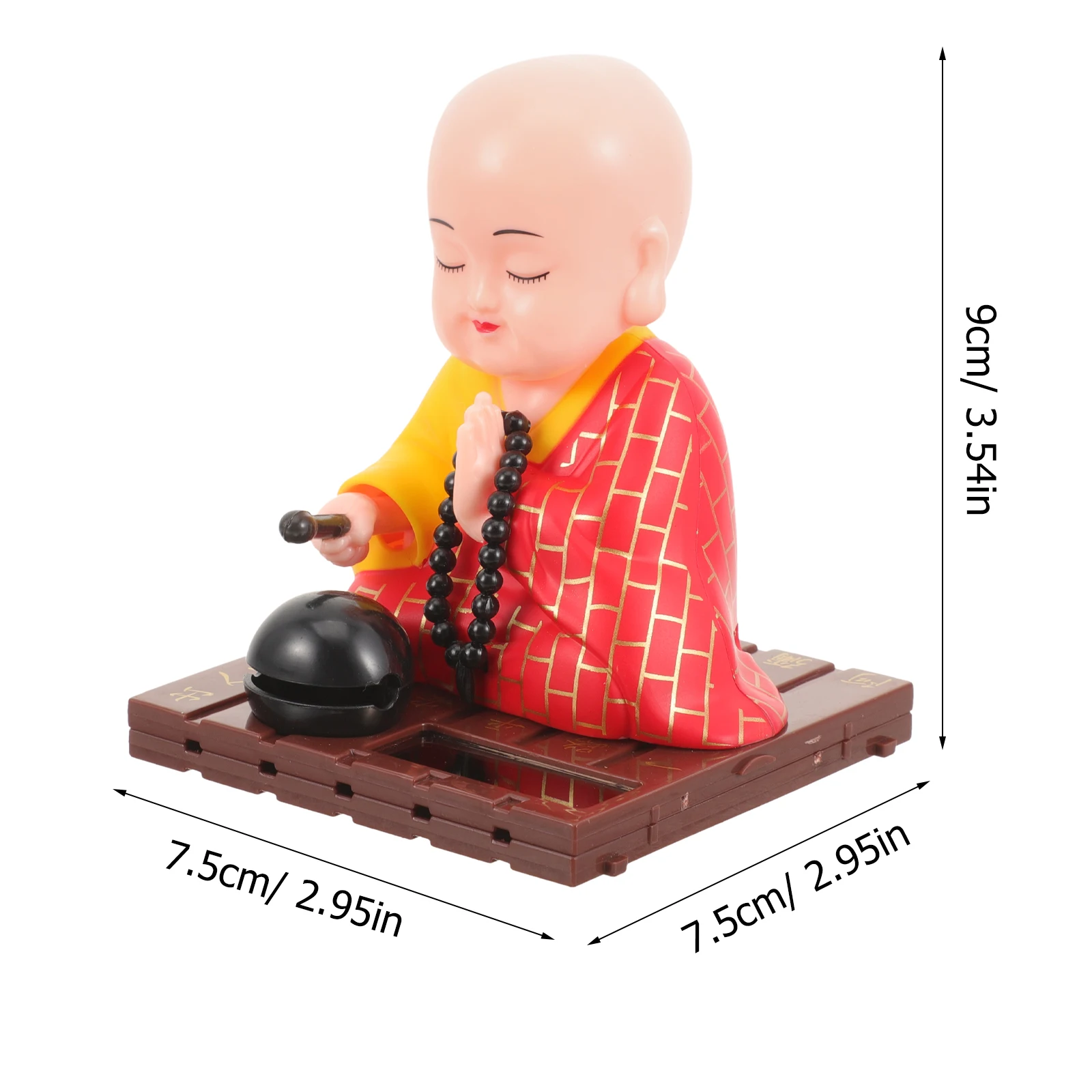 Solar Powered Shaking Head Monk Figurine Buddha Monk Statue Home Car Dashboard Decoration Home Office Decorations