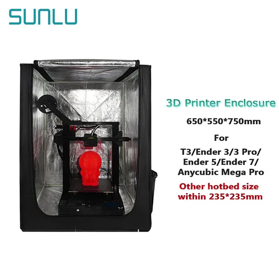 

SUNLU 3D Printer Enclosure Large Size 650*550*750mm Maintain Internal Circulation Of Heat Better Printing Effect for Ender-3/3 P