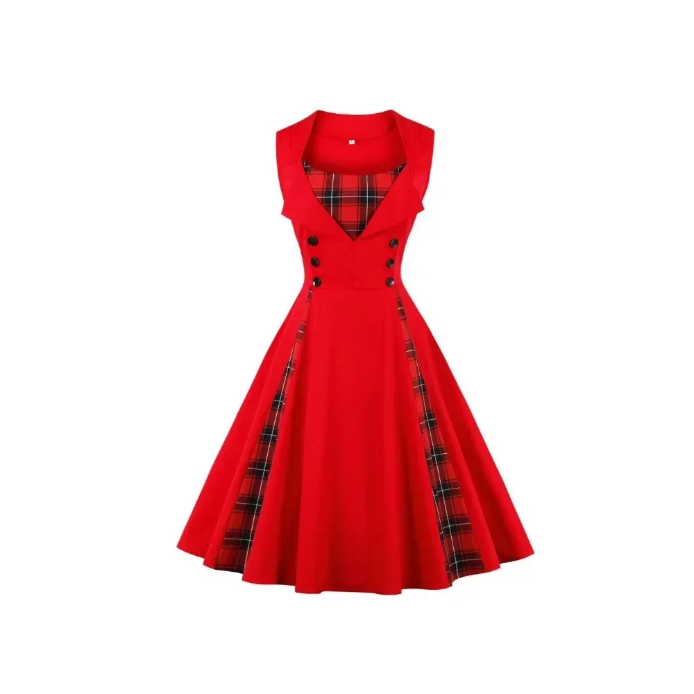 S-5XL damska suknia sukienka Vintage Retro z lat 50. 60. Rockabilly Dot Swing Pin Up letnie sukienki imprezowe elegancka tunika Vestidos na co dzień