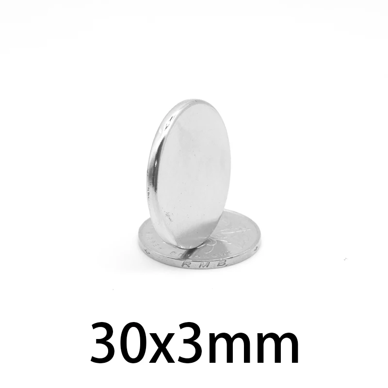 2/5/10/15/20/30 Chiếc 30X3 Mm Đĩa Mạnh Mẽ Từ Tính Mạnh nam Châm N35 Vòng Nam Châm Neodymium 30X3 Mm Lớn Nam Châm Đất Hiếm 30*3