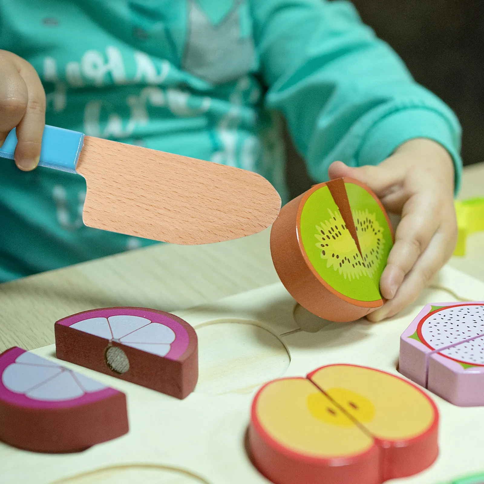 

Kitchen Playset Kid Knives Creative Child Cutter Wood Kitchenware Educational Plaything Knives Toy Play House Toy