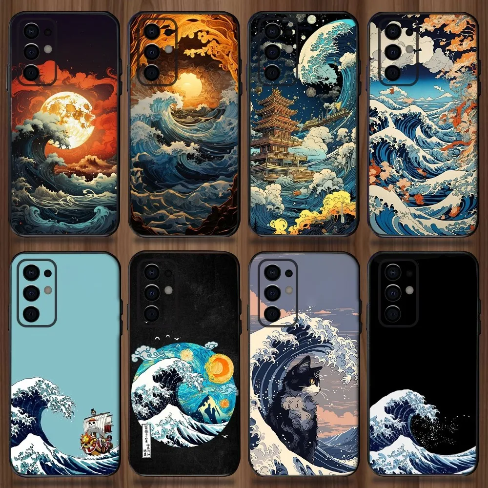 The Great Wave off K-Kanagawa Phone Case For Samsung Galaxy A13,A21s,A22,A31,A32,A52,A53,A71,A80,A91 Soft Black Cover