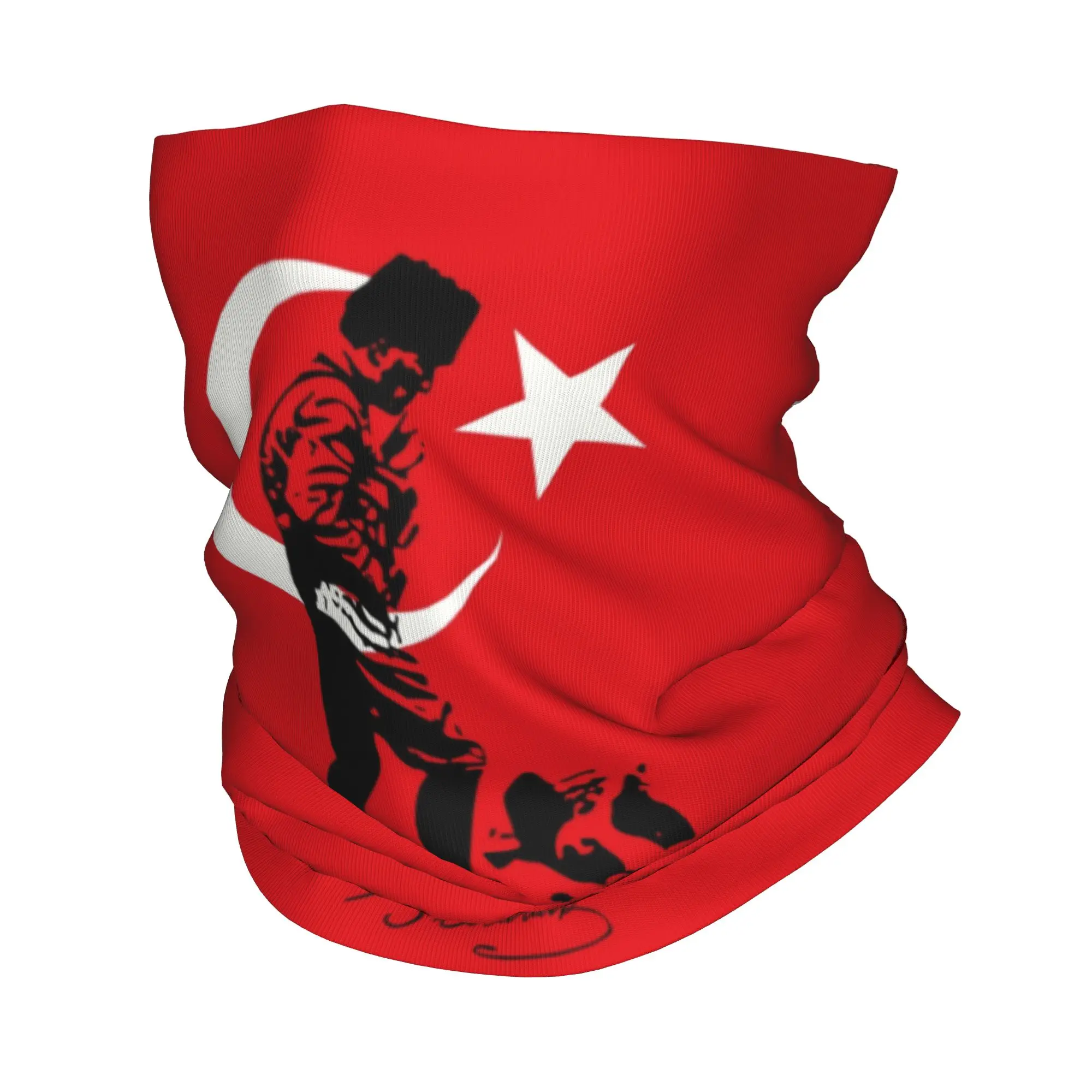 Turkey Mustafa Kemal Ataturk Bandana Neck Gaiter Windproof Face Scarf Cover Men Women Turkish Flag Headband Tube Balaclava