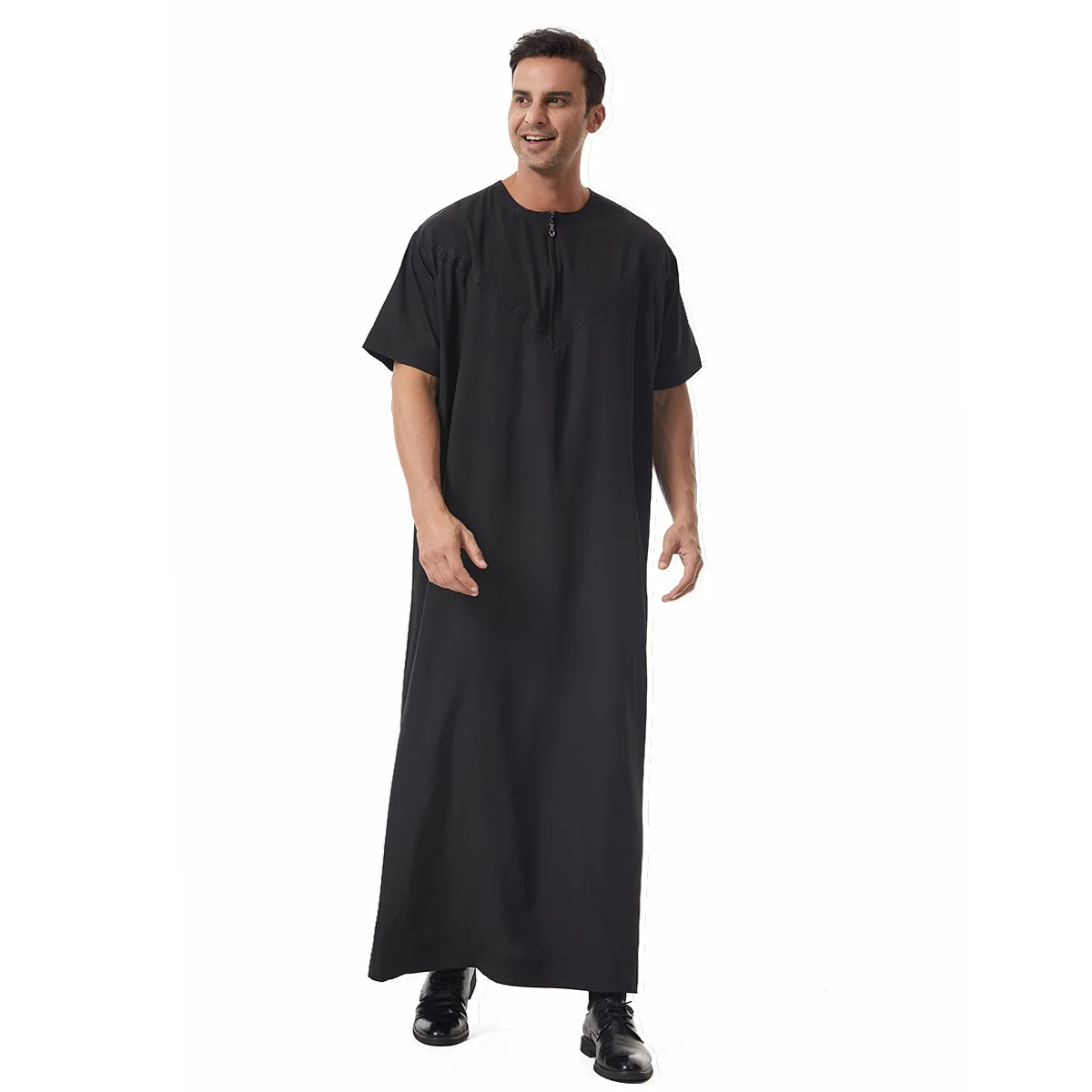 Dubai Thobe Dishdasha Männer Thawb Thobe Kurzarm Muslim Islamische Kleidung Abayas Daffah Robe Kleid Saudi Robe Daffah Arabisch Neu