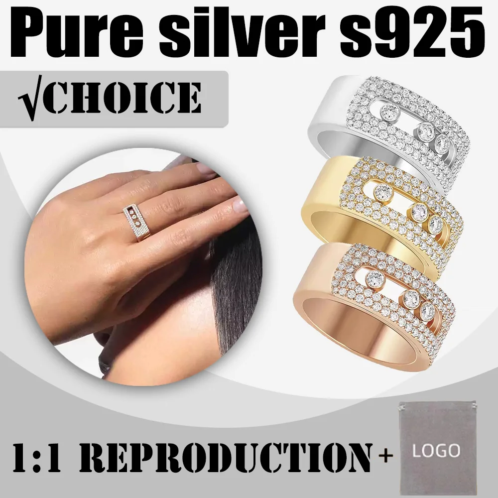 Multi layer exaggerated pure silver s925 MOVE NOA LM PAV É series Messi home diamond luxury women's ring