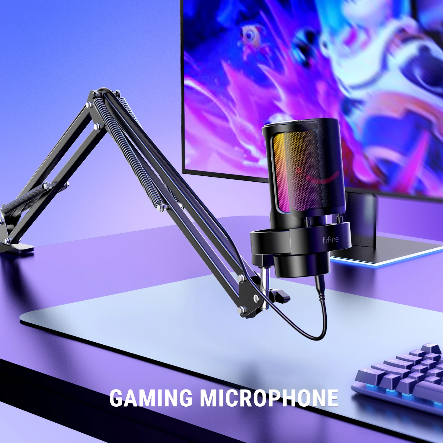 Zestaw mikrofonu USB FIFINE z ramieniem i filtrem pop do nagrywania i streamowania na PC/Mac, szybkie wyciszenie i gniazdo słuchawkowe - A8T — zdjęcie produktu 6