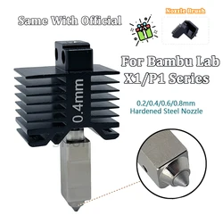 For Bambu Lab X1C P1 X1 P1P Upgrade Hotend Hardened steel Nozzle Integrated Design Prevents Material Leakage For bambulab Hotend