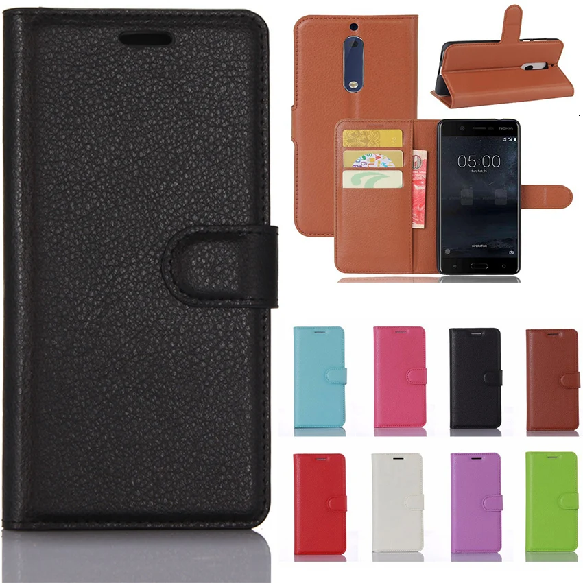 5.2 Inch Smartphone Business Wallet Case For Nokia 5 Case Nokia5 Retro Flip Book Leather Cover For Nokia 5 Phone Fundas