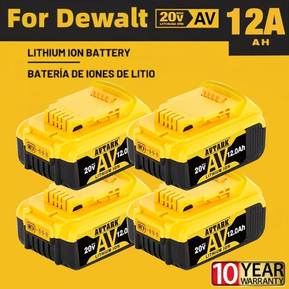 Batería de litio de repuesto para Dewalt DCB200, 20V, 12000mAh, 18V, DCB184, DCB200, DCB182, DCB180, DCB181, DCB182, DCB201, DCB20