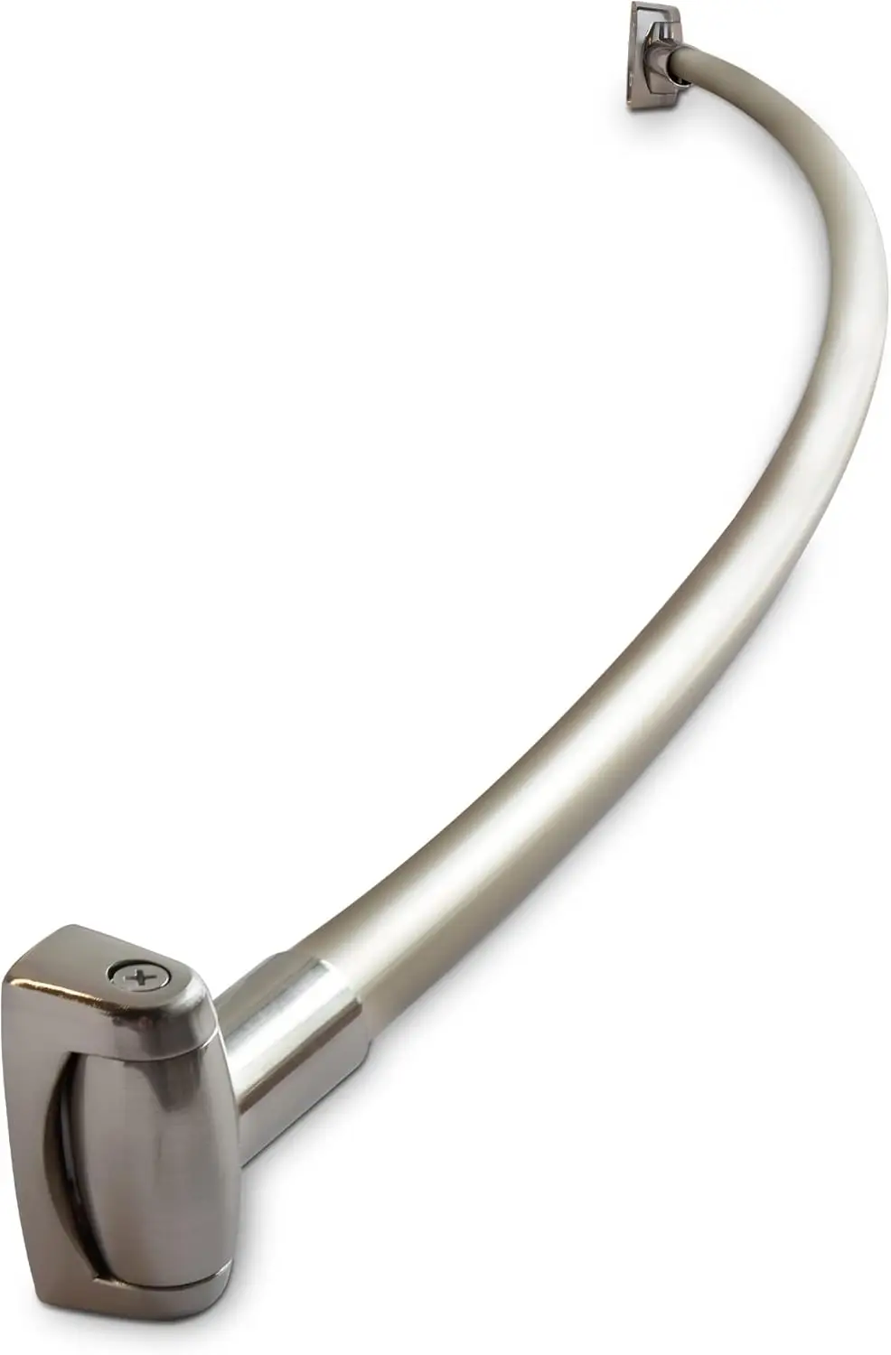 

60-Inch Stainless Steel Curved Shower Rod, 5-Foot Non-Telescoping Rust-Proof Brushed Nickel