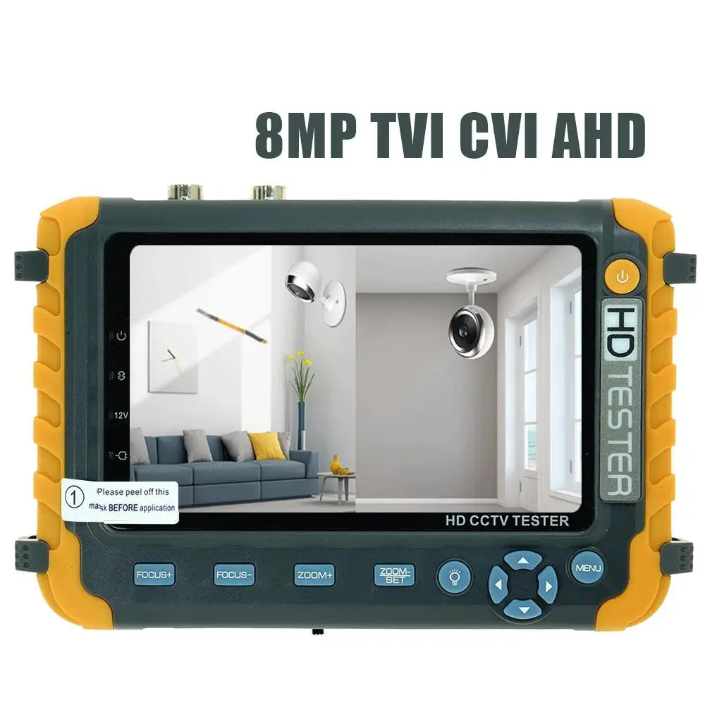 IV8W CCTV Camera Tester Monitor 8MP ADH CVI TVI CVBS 4 In 1 Cameras HD coaxial tester DC12V output power CCTV Tester Tool DDP