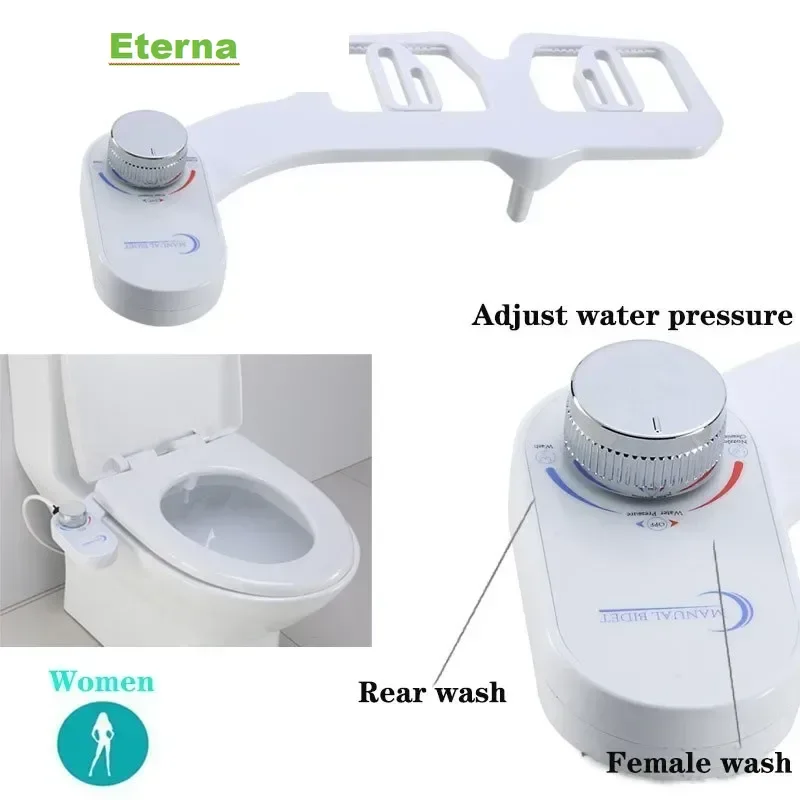 Smart Toilet Bidet Sprayer Portable Nozzle Non-Electric Single Cooling Sprayer Women's Self Cleaning Adjustable Water Pressure