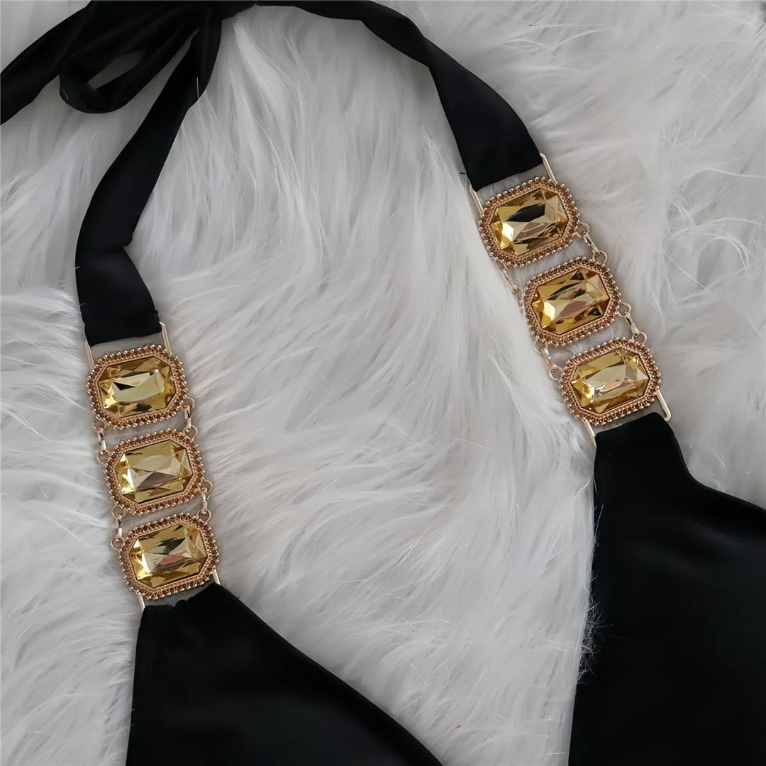 10 Farben Diamant-Strass-Steine Neckholder-Bikini Damen-Badebekleidung Zweiteiliger Bikini-Set Badeanzug Badebekleidung V6194 – Detail 25