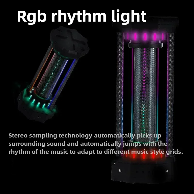 DIY Electronic Tube Music Spectrometer Horizontal Pickup Retro Tube Rhythm Light Desktop Decoration Gift