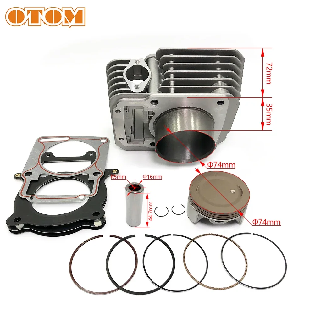 OTOM Motorcycle Air-Cooled Cylinder Set Piston Ring and Gasket Kits For ZONGSHEN ZS172FMM-3A CB250-F Engine 250CC Upgraded 300CC