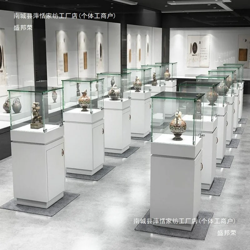 

Custom Model Display Cabinet Transparent Glass Counter Jewelry Jade Exhibition Display Museum Artifact Display Cabinet Antique C