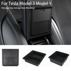 Vassoio organizer per console centrale da 3 pezzi adatto per Tesla Model 3/Y 2021 Accessori per scatole di immagazzinaggio per cassetti con bracciolo Cubby (floccaggio)