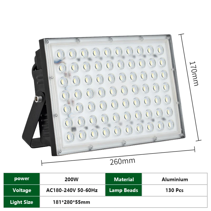 Luz LED de inundación ultrafina superior, lámpara de decoración de jardín, iluminación de jardín al aire libre, luz de pared Exterior, foco AC220V, 50W, 100W, 200W