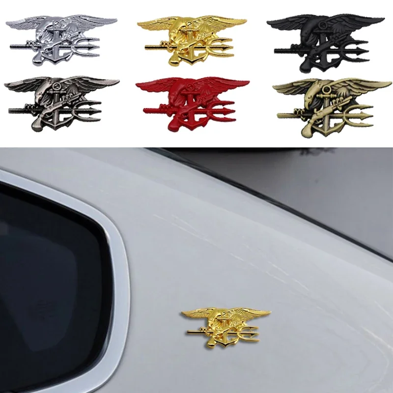 Emblema de la Marina de los Estados Unidos para coche, pegatina lateral de Metal, insignia trasera, calcomanía para Buick, Dodge, Honda, Citroen, Audi, Alfa Romeo, accesorios