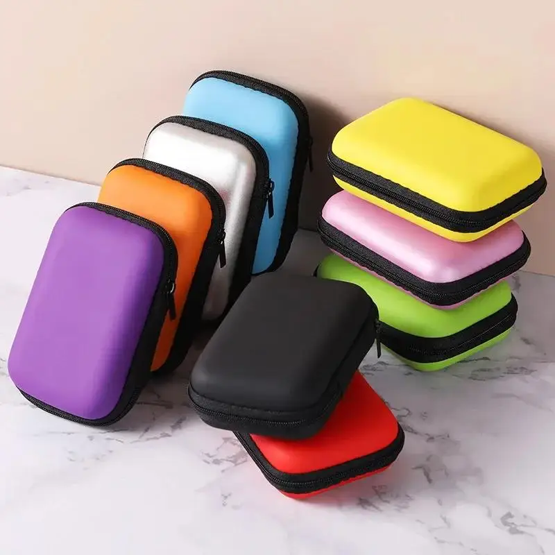 1PC Portable Earphone Bag Earbuds Memory Card Case USB Cable Organizer Storage Box Coin Purse Headphone Accessories