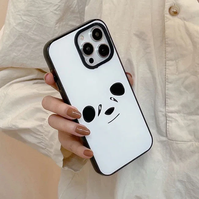 

2.0 Version Acrylic Upgrade Border Panda Face Phone Case Cover for IPhone 11 12 13 14 15 Pro Max Case for IPhone 14 Pro