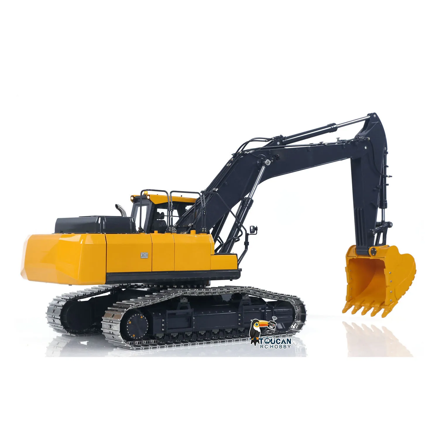 Excavadora hidráulica Super Frog Metal 1/14 RC E400 tipo estándar excavadora de Control remoto modelo 3 bombas válvula 4CH Radio Frsky X14