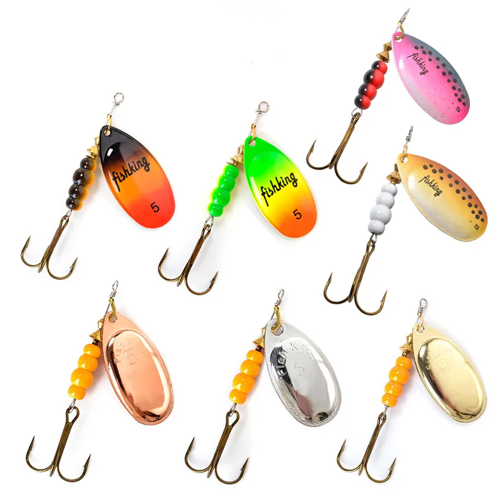 1PC Spoon bait Long Spinner bait Spoon Lures With Treble Hooks Peche Jig Anzuelos Pesca jig heads for fishing Rotating sequins