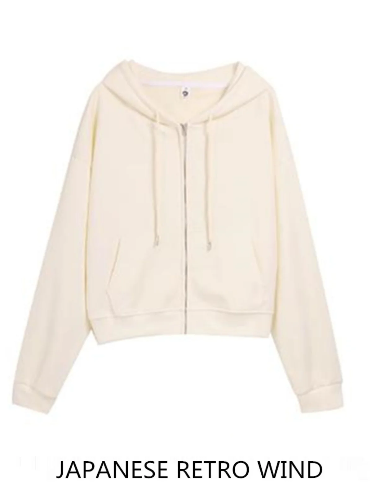 Sweat-shirt à capuche et fermeture éclair pour femme, surdimensionné, paresseux, Cardigan, manteau, printemps-automne, confortable, en coton, Long, nouvelle collection 2025