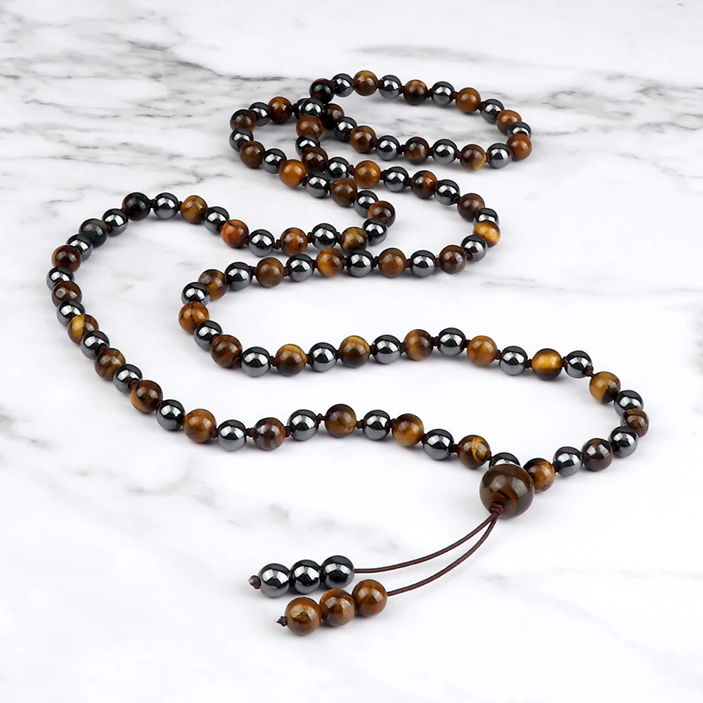 New Budda 108 Mala Beads Healing Necklace&Bracelet 6MM Malachite Wood Beads Natural Stone Bangles Chain Pulsera Jewelry Gift Men