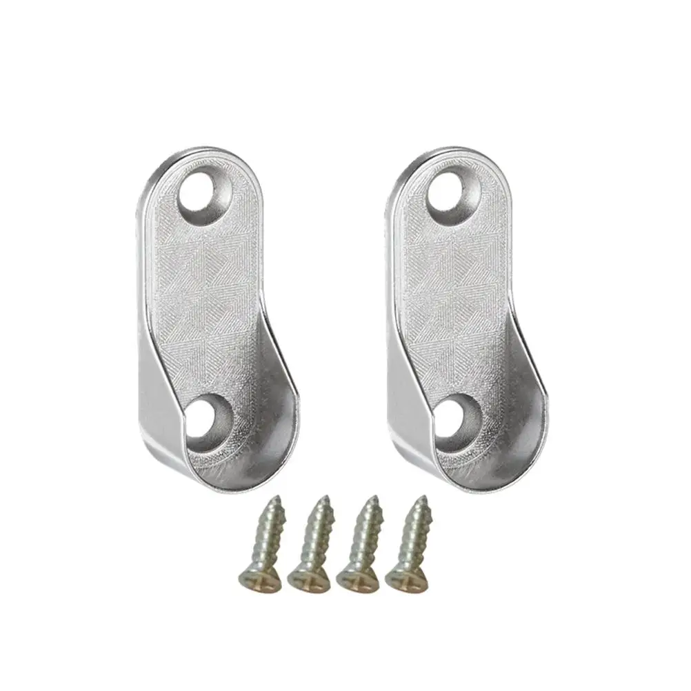 

6pcs Heavy Duty Closet Brackets Oval Rod End Supports Furniture Hardware Wardrobe Tube Support Bracket Clothes RodBracket