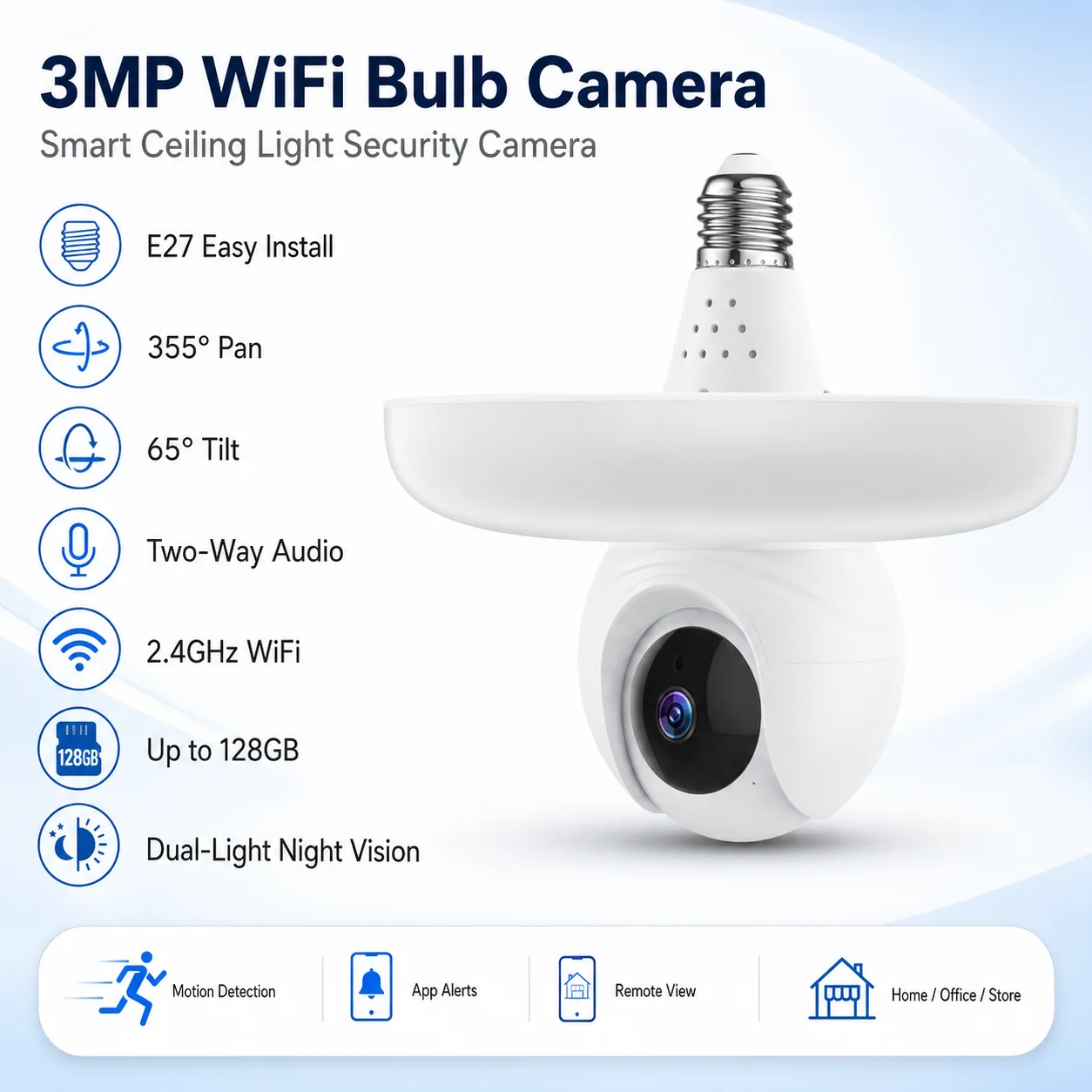 Outdoor Lighting No Electricity - 3 MP dual light flash WiFi