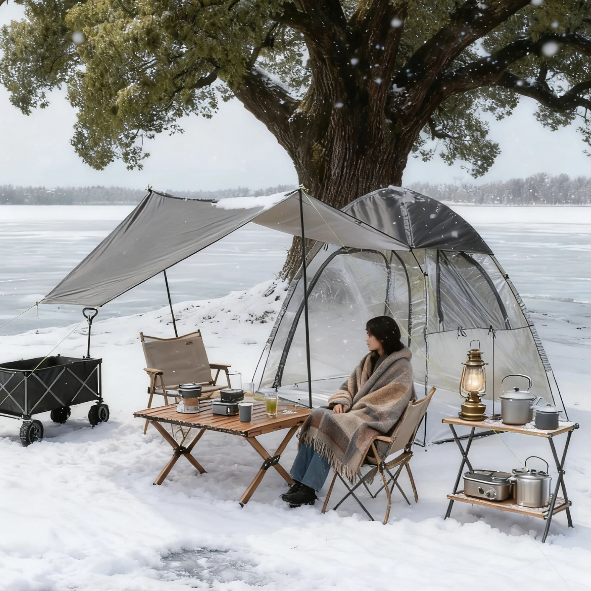 

Winter Aesthetics Fully Transparent Tent with Canopy, Wareroom Tent, Sports Tent, 540 Degree Viewing Tent,Pod Tent,Bubble Tent