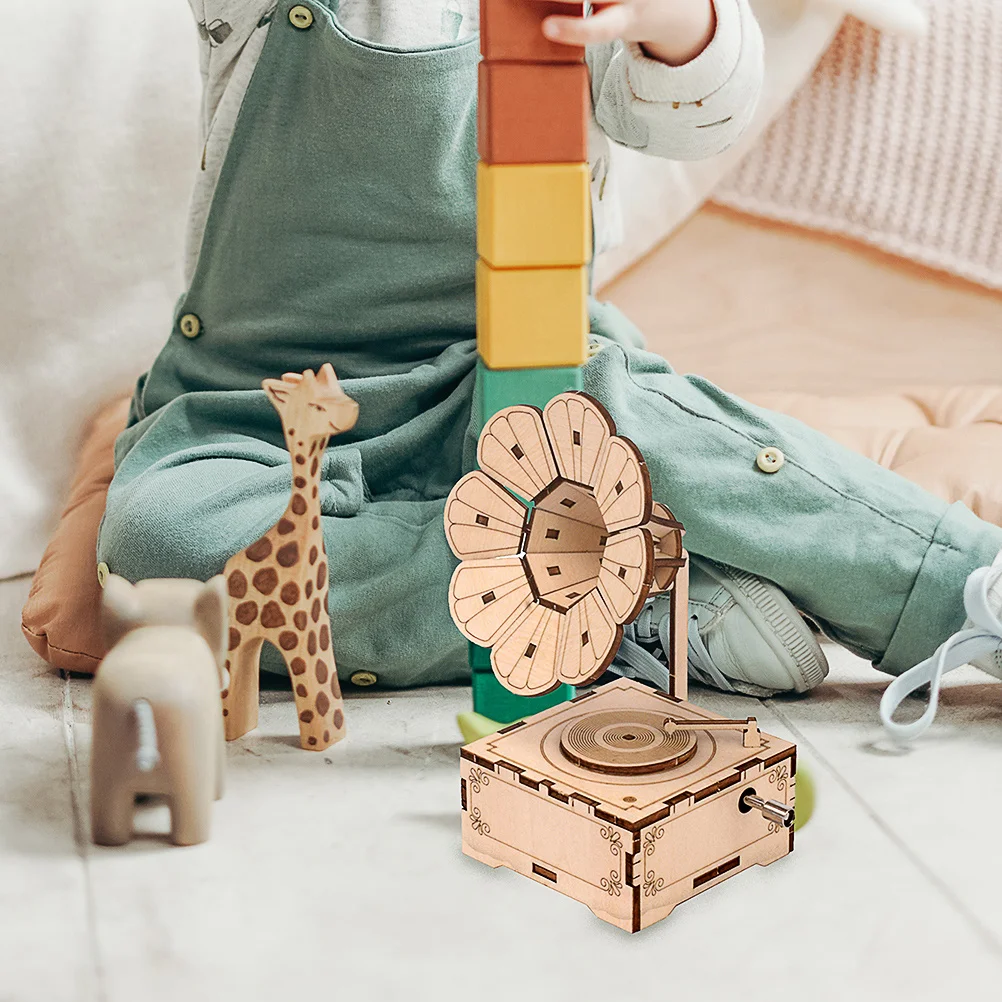 

1Set Wooden Musical Box Kit DIY Educational Assembly Craft Relaxing Gift for Adults Christmas