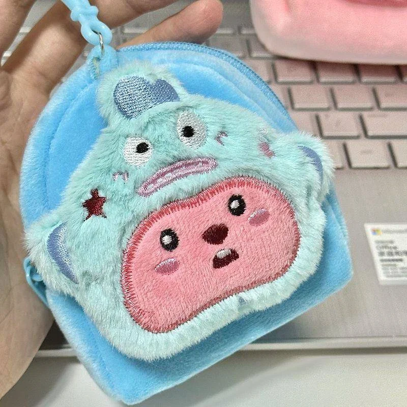 Cute Loopy Wallet MINISO Little Beaver Coin Purse Girl Heart Mini Wallet Pendant Plush Bluetooth Earphone Storage Bag Gift