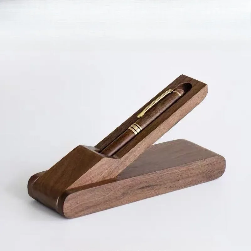 Premium Black Walnut Wood Pen Case Foldable Stand for Fountain Pen Luxury Gift