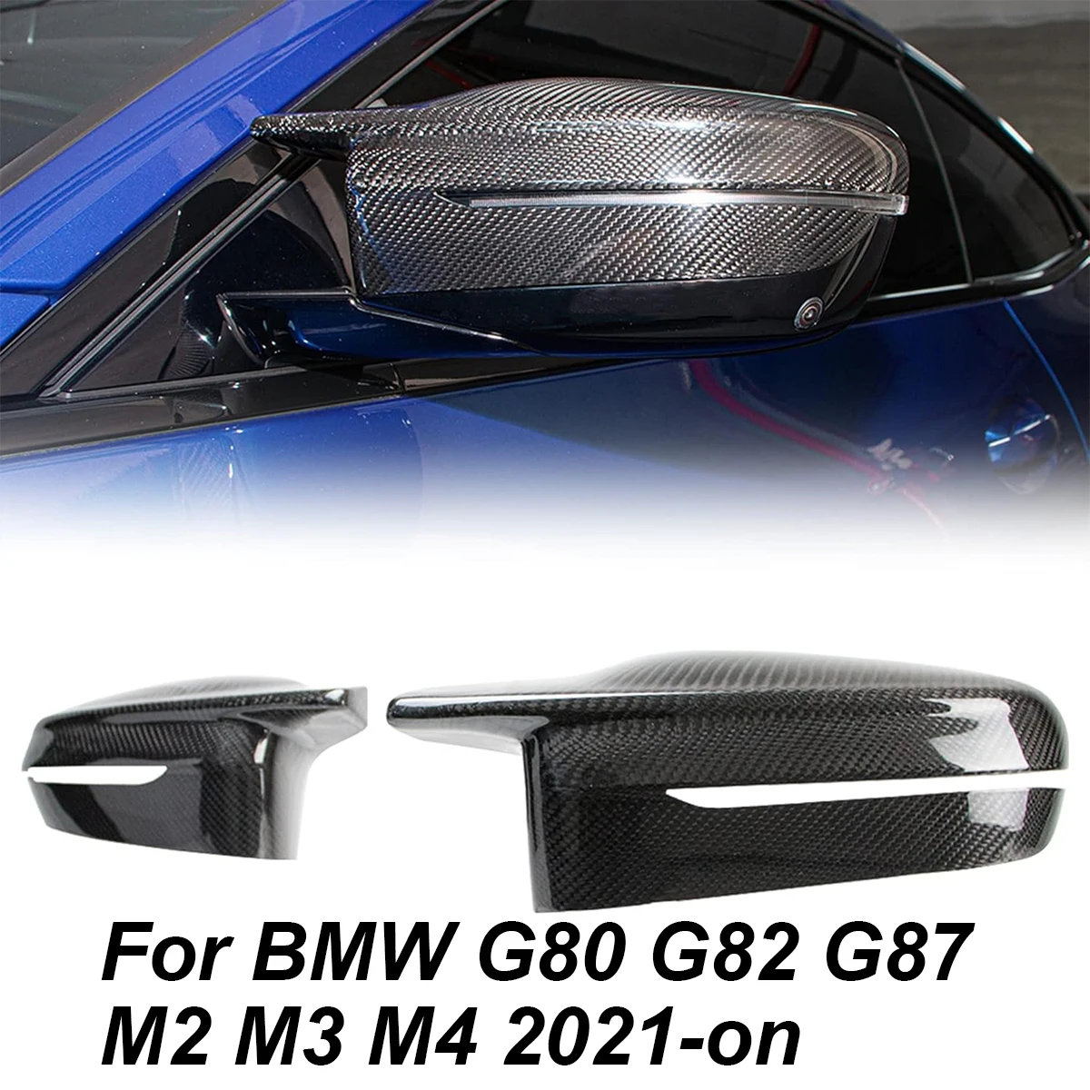 Carbon Fiber Rearview Mirror Cover Replacement FOR BMW G80 G82 G83 G87 M2 M3 M4 M240i M340i M440i 2021-on Rear View Mirror Caps