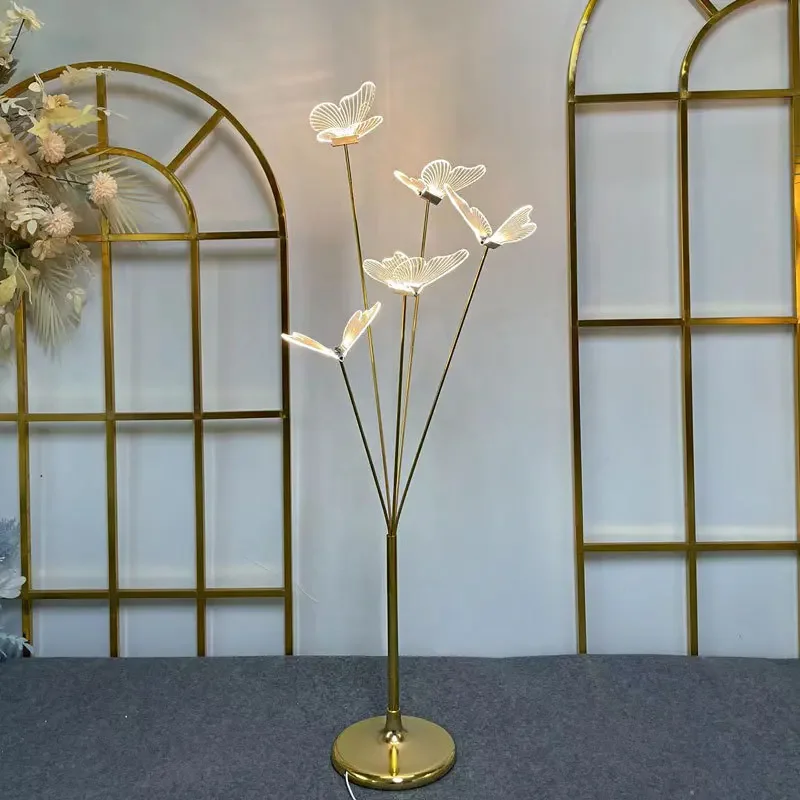 BERTH Modern Landscape Atmosphere Floor Lamp LED Creative Butterfly Standing Lights for Wedding Party Stage Background Decor