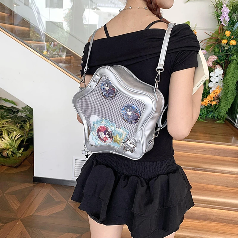 Lolita Bag Backpacks 2025 Popular Transparent School Bag Women Sweet Chic Star Crossbody Bag Display Schoolbag Tote Add badge