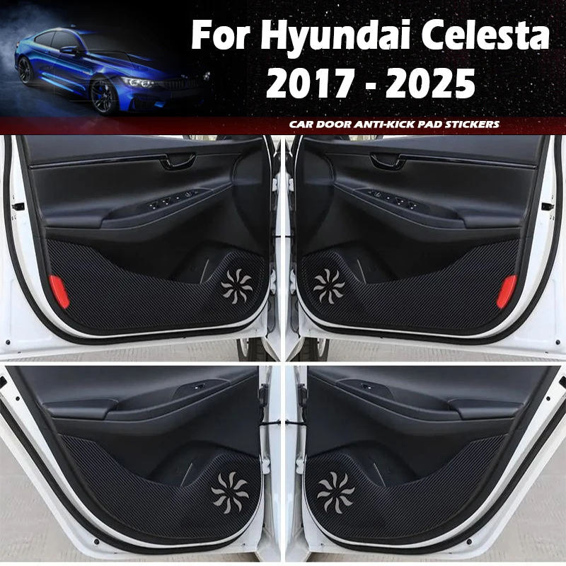 For Hyundai Celesta 2017-2023 2024 2025 Car Door Anti Kick Pad Auto Glove Box Under Dashboard Side Edge Film Protector Stickers