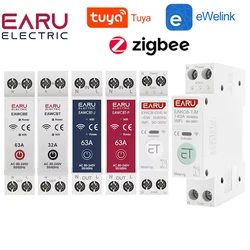 TUYA eWeLink WiFi Smart Circuit Breaker MCB 1-63A Adjustable Power Energy kWh Voltage Current Meter Protector Time Relay Switch