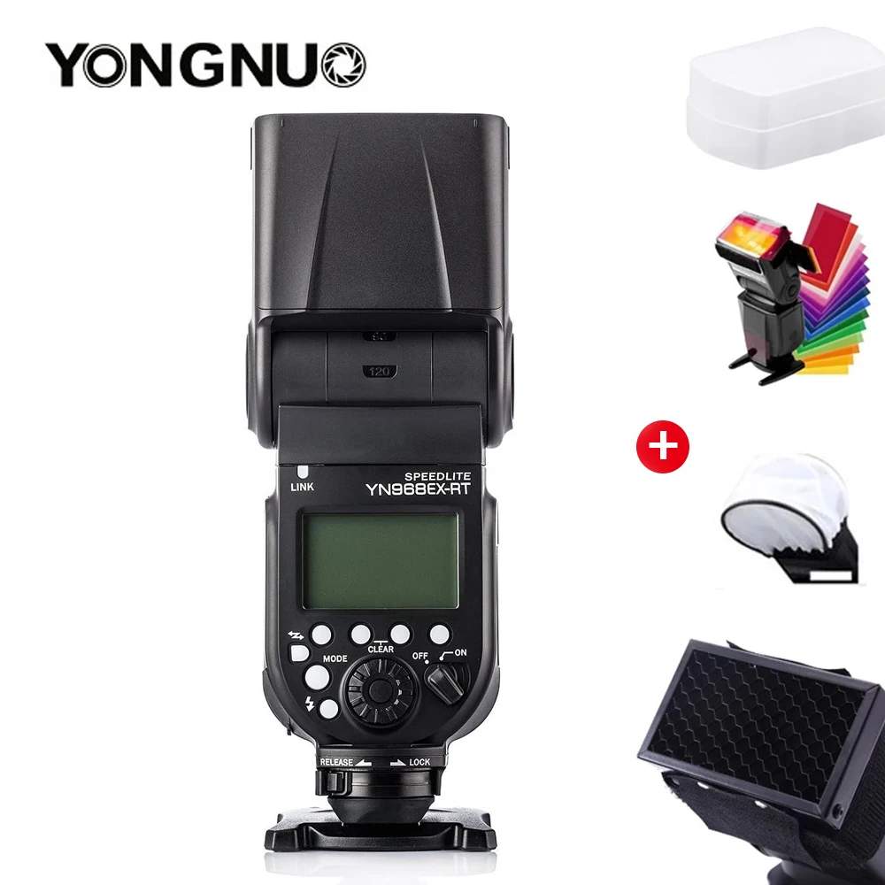 

YONGNUO YN968EX-RT GN60 LED Wireless Flash Speedlite Master TTL HSS with E3RTII Trigger Transmitter 2.4G for Canon 90D 80D 5DIII