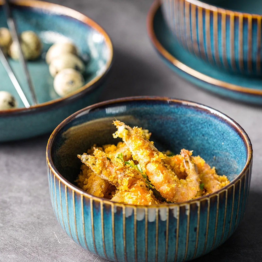 

1Pcs Dark Blue Ceramic Bowl Salad Soup Noodles Fruits Multipurpose Tableware Integral Molding No Seams Smooth Ceramic Bowls